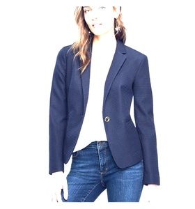 Petite Jacquard Single Button Blazer 